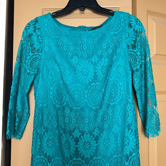 Teal lacy dress - Picture 2 of 7